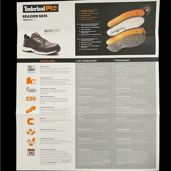 NIB Women’s Timberland Pro Reaxion SD35 Composite Toe Safety Work Shoe Size 7 - Picture 13 of 14